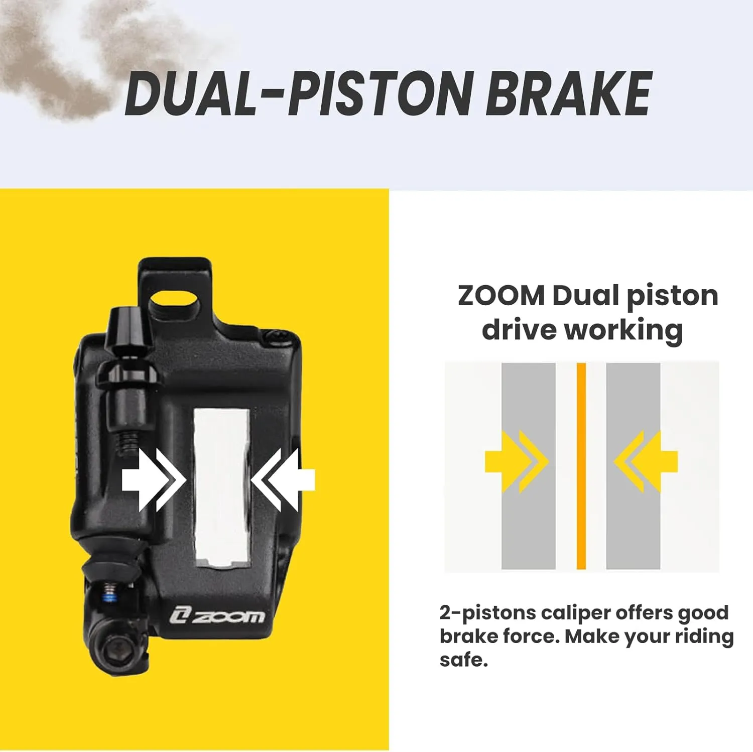 Zoom Hydraulic Disc Brake Calipers: HB-100 MTB Bike Disc Brakes Front & Rear Caliper Set for Mountain, Road Bicycle and E-Bike