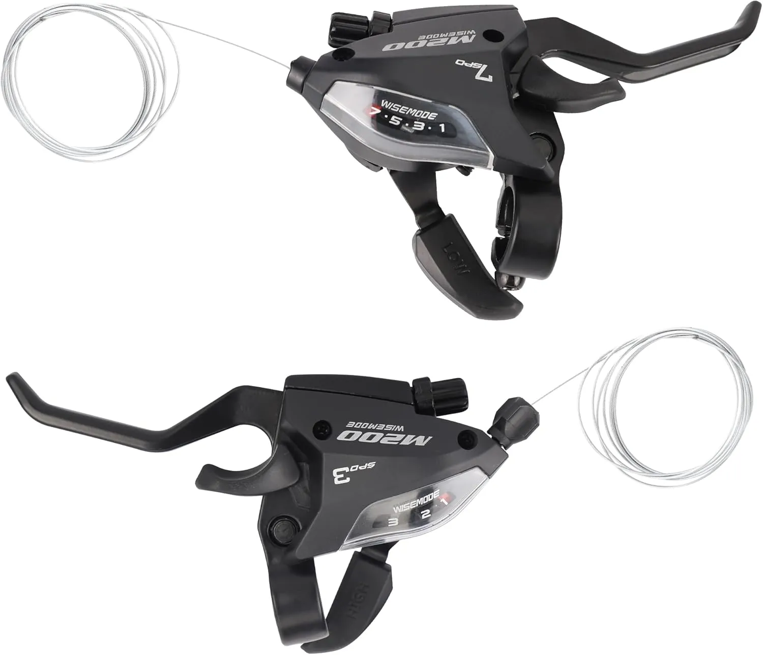 ZUKKA Bicycle Shifter 21 Speed Bicycle Bicycle Brake Levers 3 x 7 Speed with Gear Indicator and V Brake Cable Left Right Brake Lever Shifter Set for Mountain Bike, Road Bike