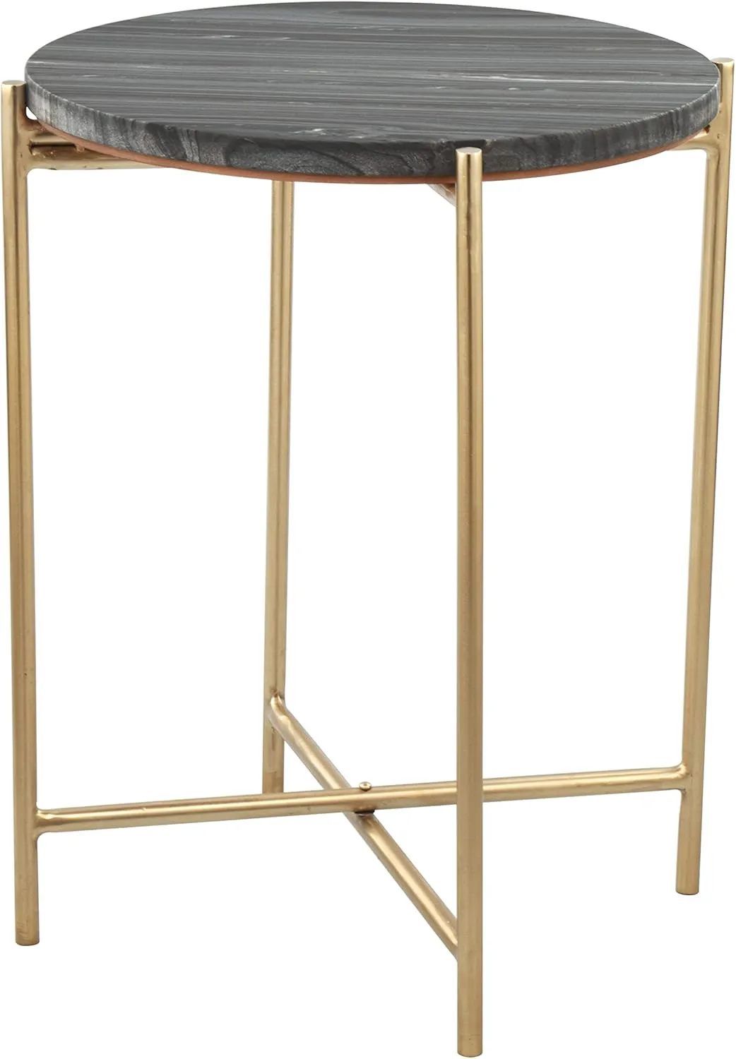 Zuo David Side Table Gray & Gold